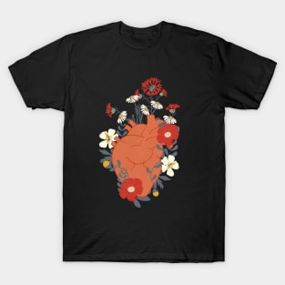 Heart of Flowers - Anatomical Heart Art T-Shirt